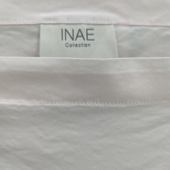 INAE pale pink cotton tunic top with pockets on off shoulder bow tie cuffs - Picture 3 of 6